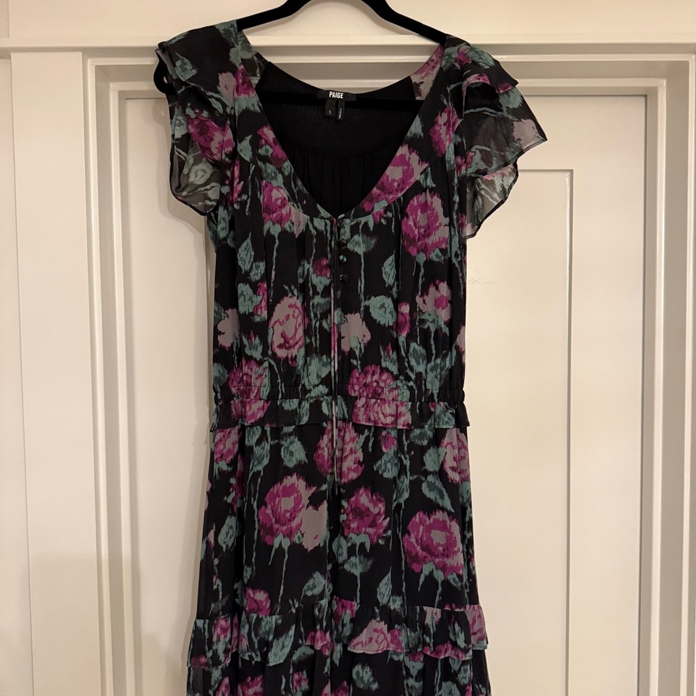 Paige Black and Pink Floral Dress